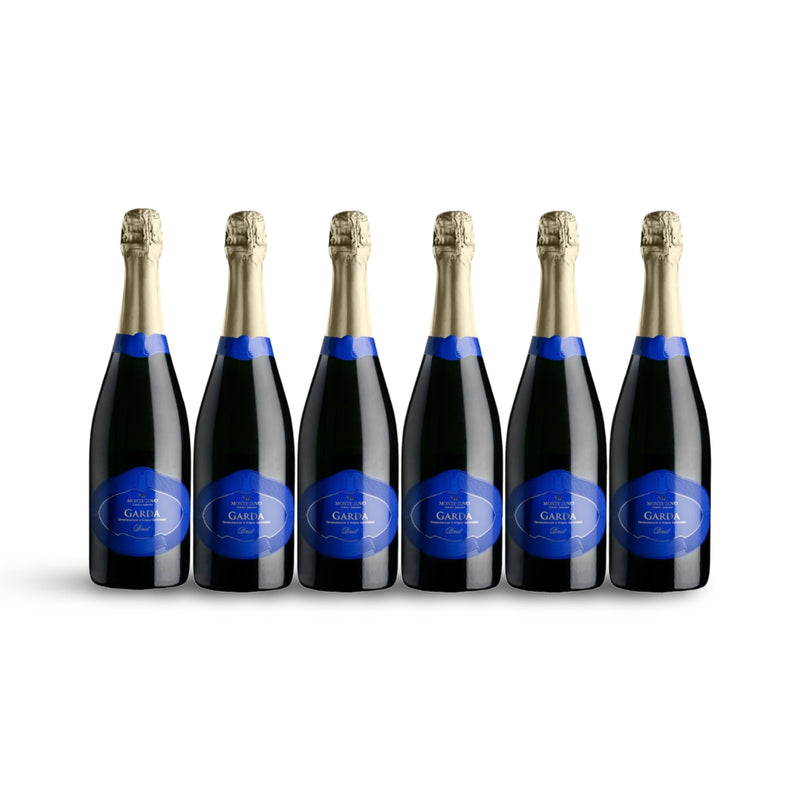 Garda DOC Spumante Brut von Monte Zovo, Schaumwein aus Italien, DOC 6er Pack, Vorteilspack im Karton
