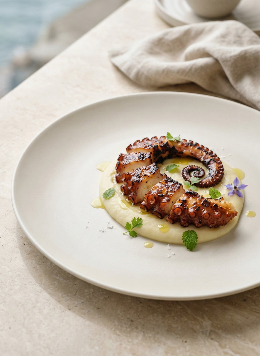 Bienbebido Pulpo Weißwein zu Oktopus serviert perfekter Wein zu Meeresfrüchten