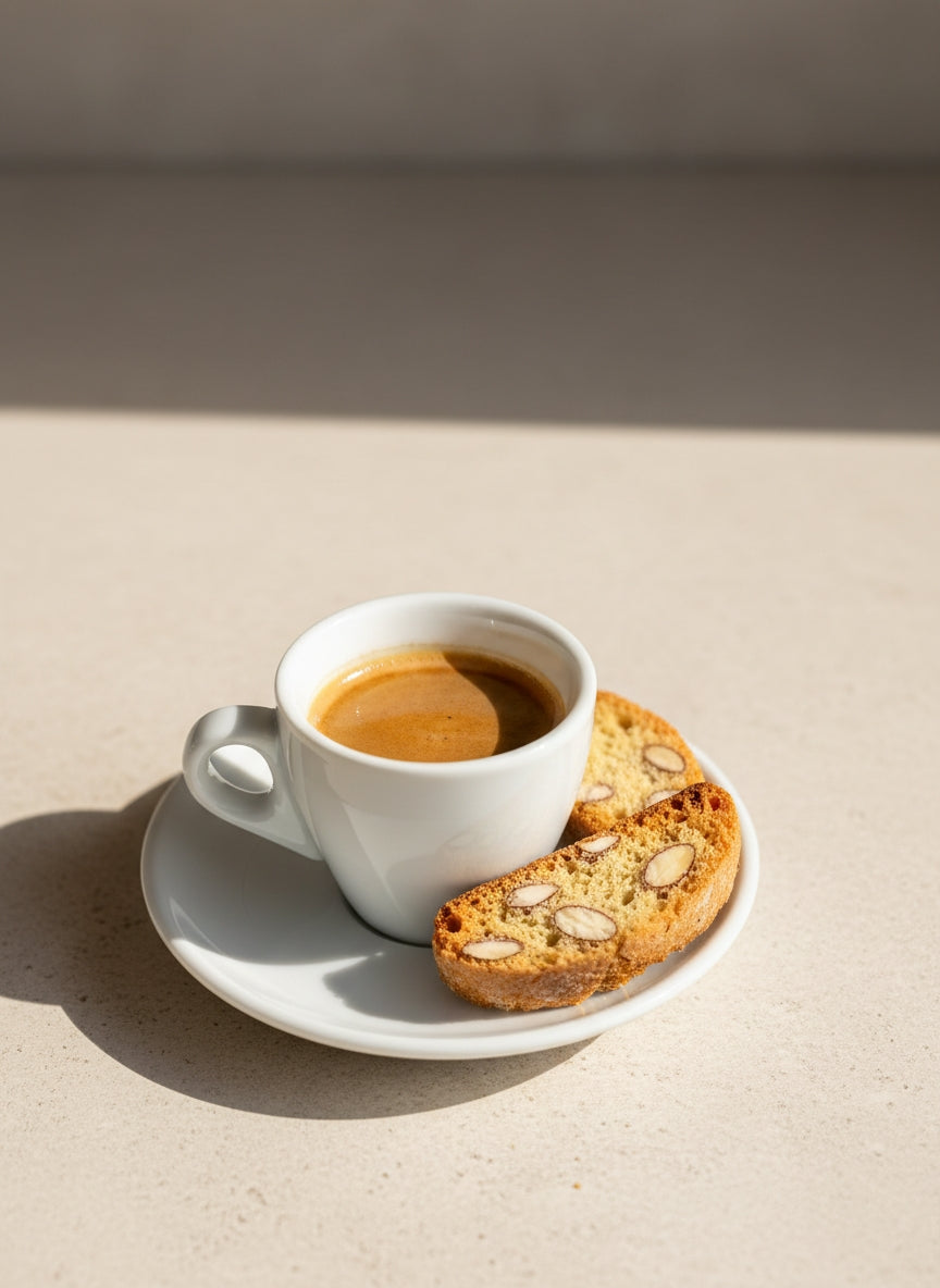 Guggenheimer Coffee Espresso Bohnen SUPREME als Serviervorschlag in einer Espressotasse