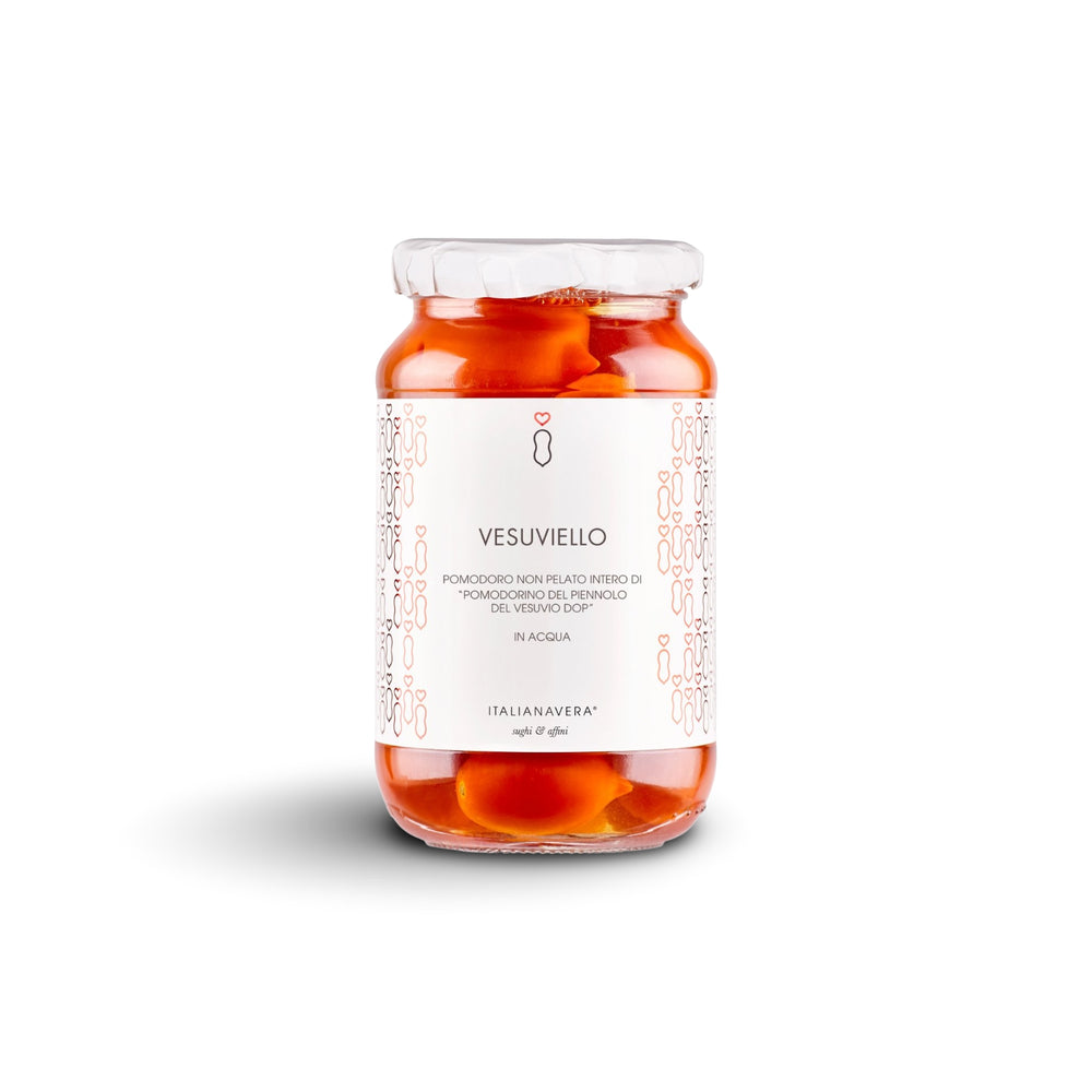 Ganze Kirschtomaten VESUVIELLO DI POMODORINO DEL PIENNOLO DEL VESUVIO DOP, 520gr