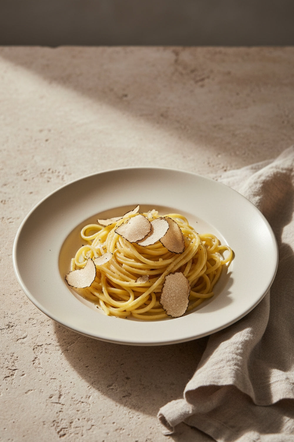 Perfekter Wein zu Trüffelpasta – elegante Pasta mit frisch gehobeltem Trüffel
