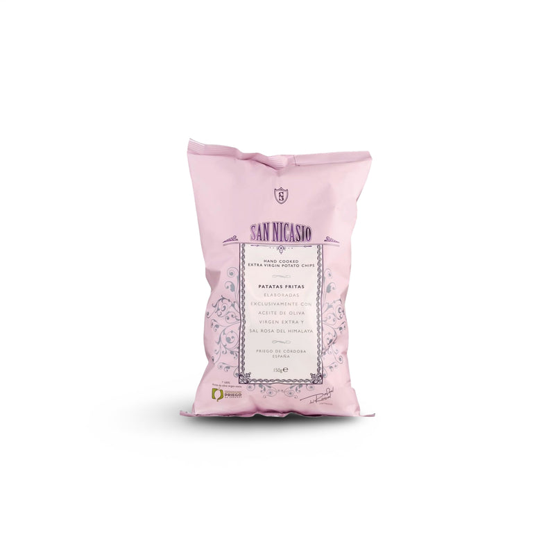 Kartoffelchips mit rosa Himalaya Salz PATATAS FRITAS CON SAL ROSA DEL HIMALAYA, 150gr