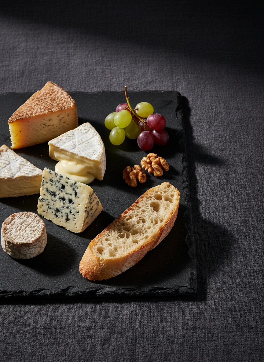 Authentique Côtes du Roussillon AOP passt hervorragend zu einer französischen Käseplatte.