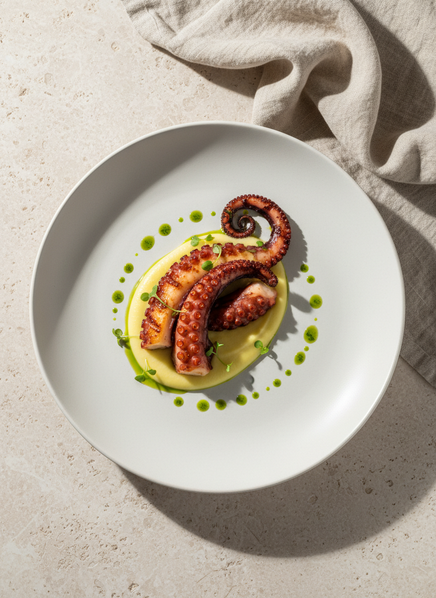 Edda Bianco Salento IGP passt hervorragend zu gegrilltem Oktopus.
