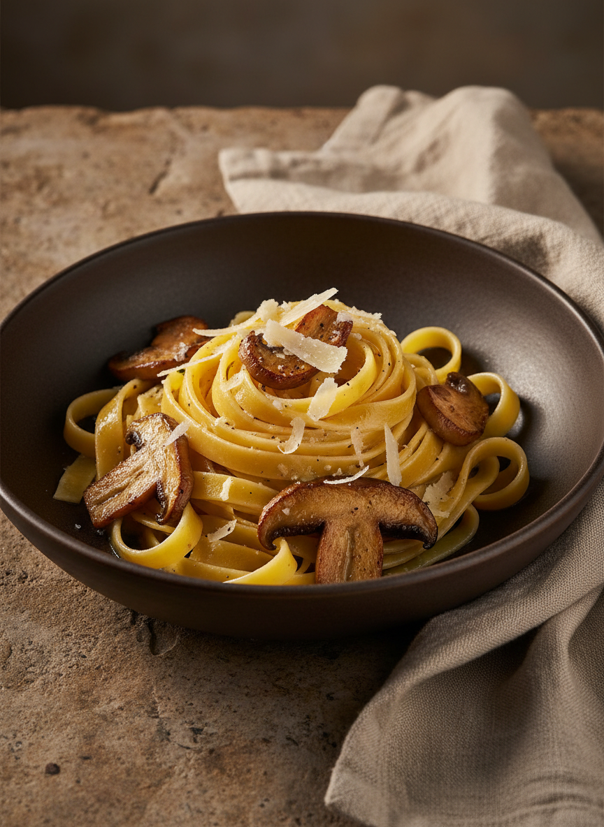 Lidia passt hervorragend zu Pappardelle mit frischen Porcini