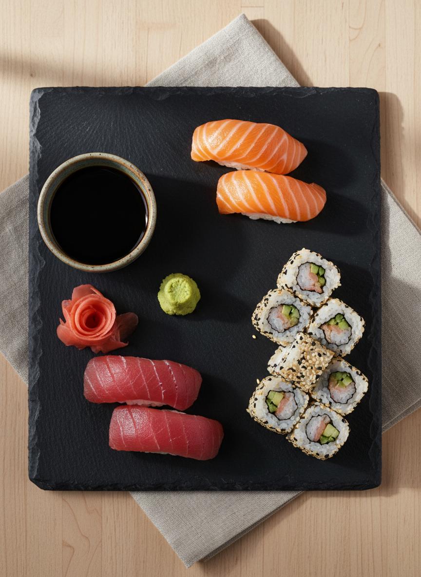 Miraflors Rosé Côtes Catalanes IGP passt hervorragend zu authentischem Sushi.