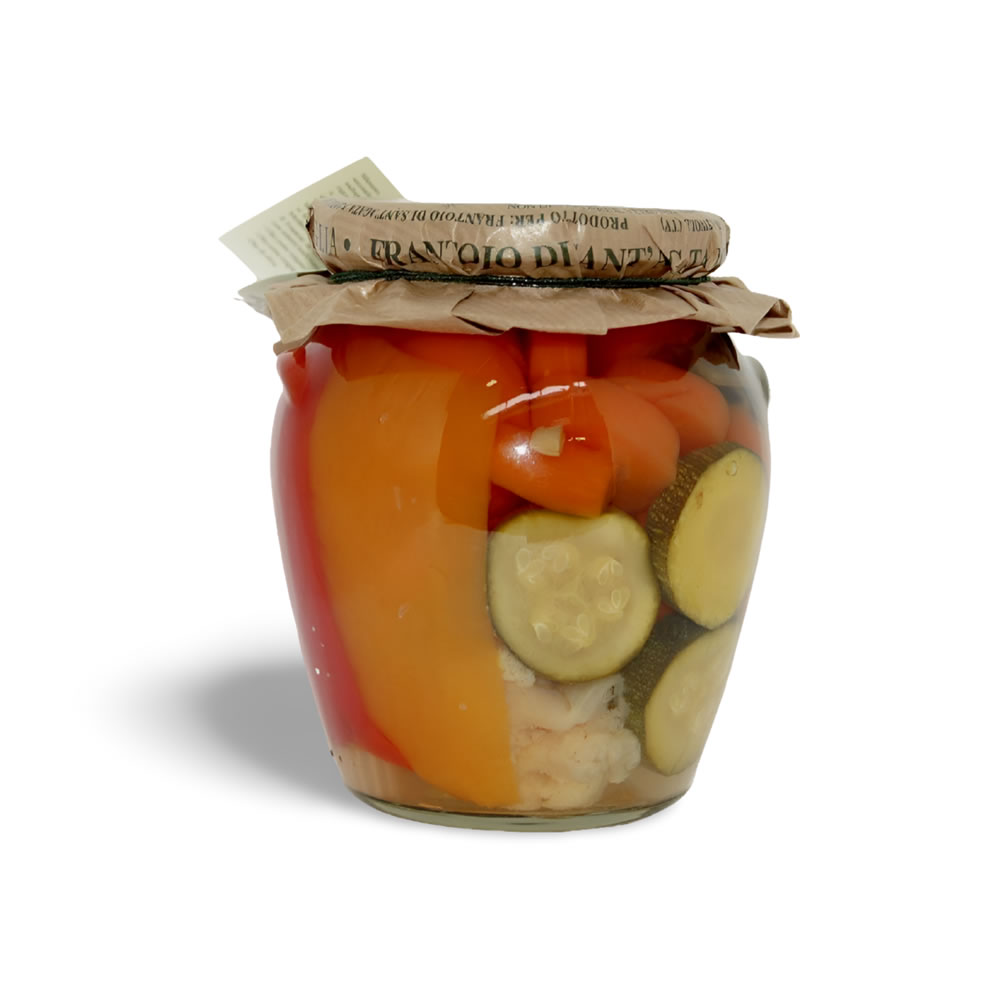 Süß-Sauer eingelegtes Gemüse GIARDINIERA IN AGRODOLCE, 500gr Süß-Sauer eingelegtes Gemüse GIARDINIERA IN AGRODOLCE, 500gr