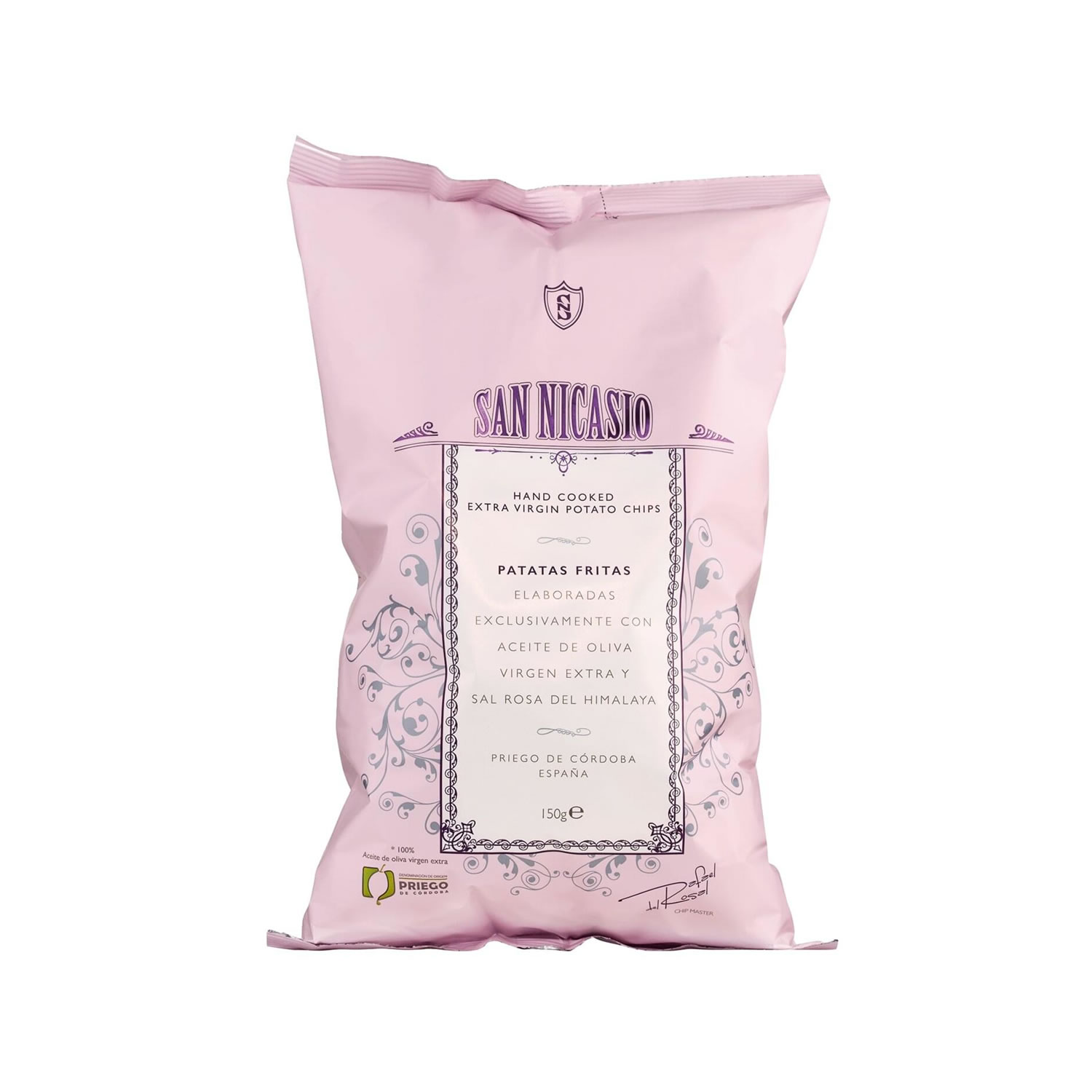 Kartoffelchips mit rosa Himalaya Salz PATATAS FRITAS CON SAL ROSA DEL HIMALAYA, 150gr