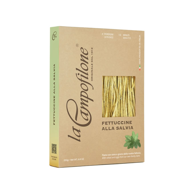 Pasta all' uovo FETTUCCINE ALLA SALVIA, 250gr Pasta all' uovo FETTUCCINE ALLA SALVIA, 250gr