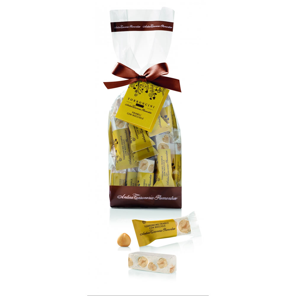 Weißer Nougat TORRONCINI FRIABILI CON NOCCIOLE, 200gr Weißer Nougat TORRONCINI FRIABILI CON NOCCIOLE, 200gr