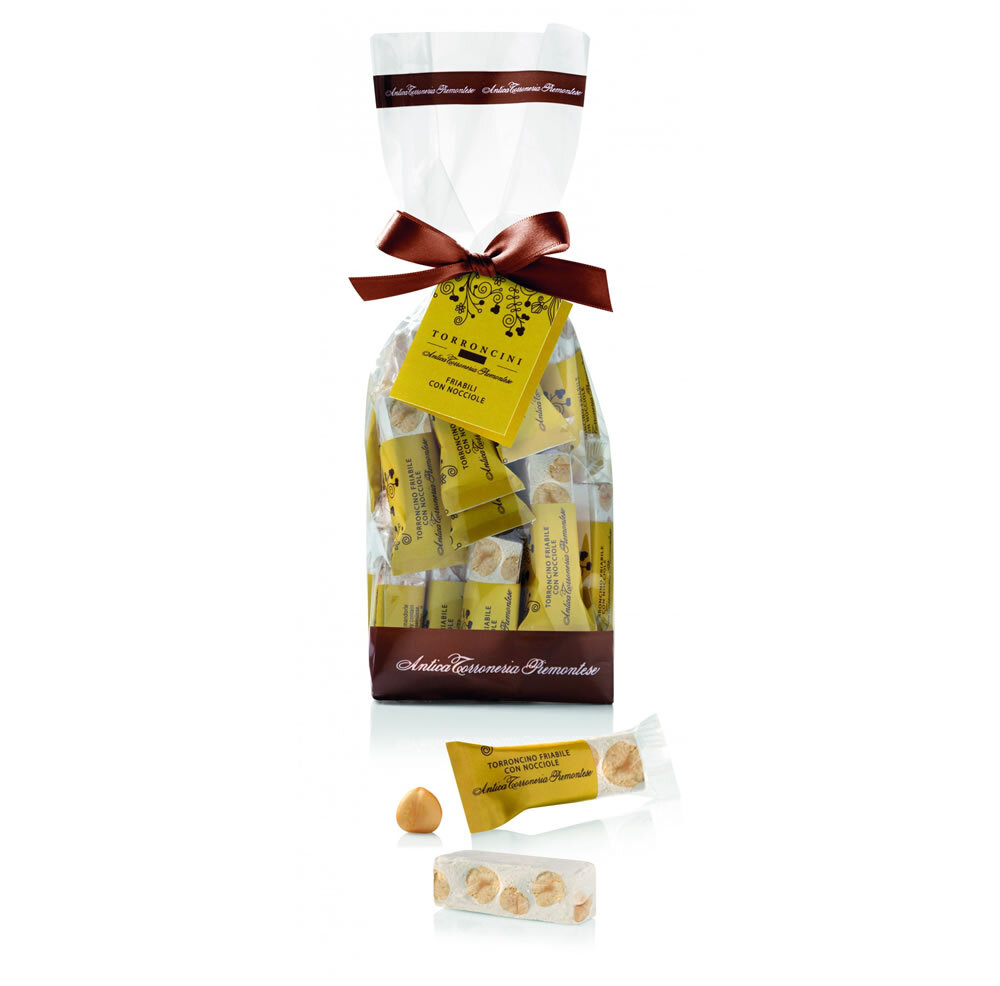 Weißer Nougat TORRONCINI FRIABILI CON NOCCIOLE, 200gr Weißer Nougat TORRONCINI FRIABILI CON NOCCIOLE, 200gr