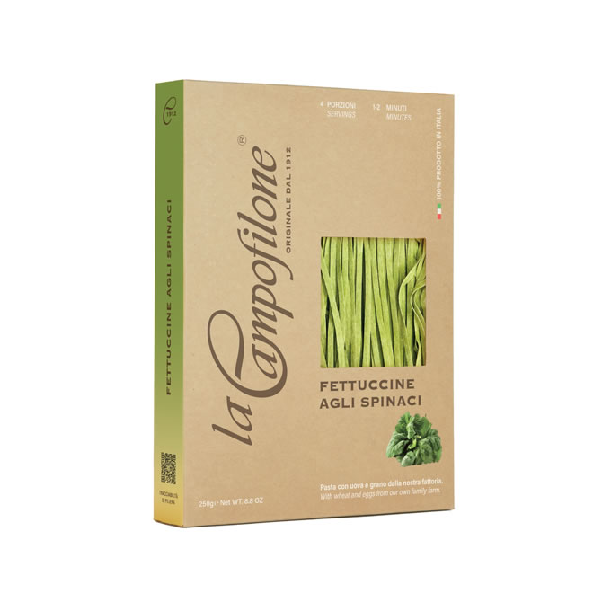 Pasta all' uovo FETTUCCINE AGLI SPINACI, 250gr Pasta all' uovo FETTUCCINE AGLI SPINACI, 250gr