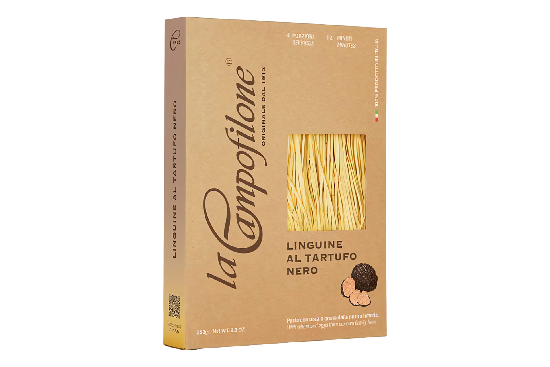 Pasta all' uovo LINGUINE AL TARTUFO NERO, 250gr Pasta all' uovo LINGUINE AL TARTUFO NERO, 250gr