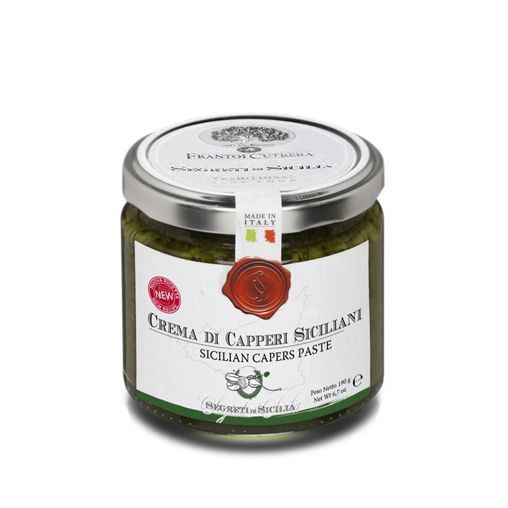 Aufstrich mit sizilianischen Kapern CREMA DI CAPPERI SICILIANI, 190gr Aufstrich mit sizilianischen Kapern CREMA DI CAPPERI SICILIANI, 190gr