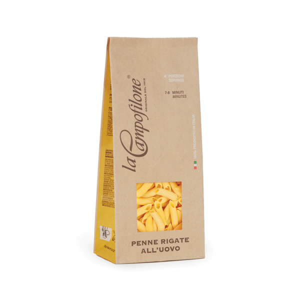 Pasta all' uovo PENNE RIGATE, 250gr