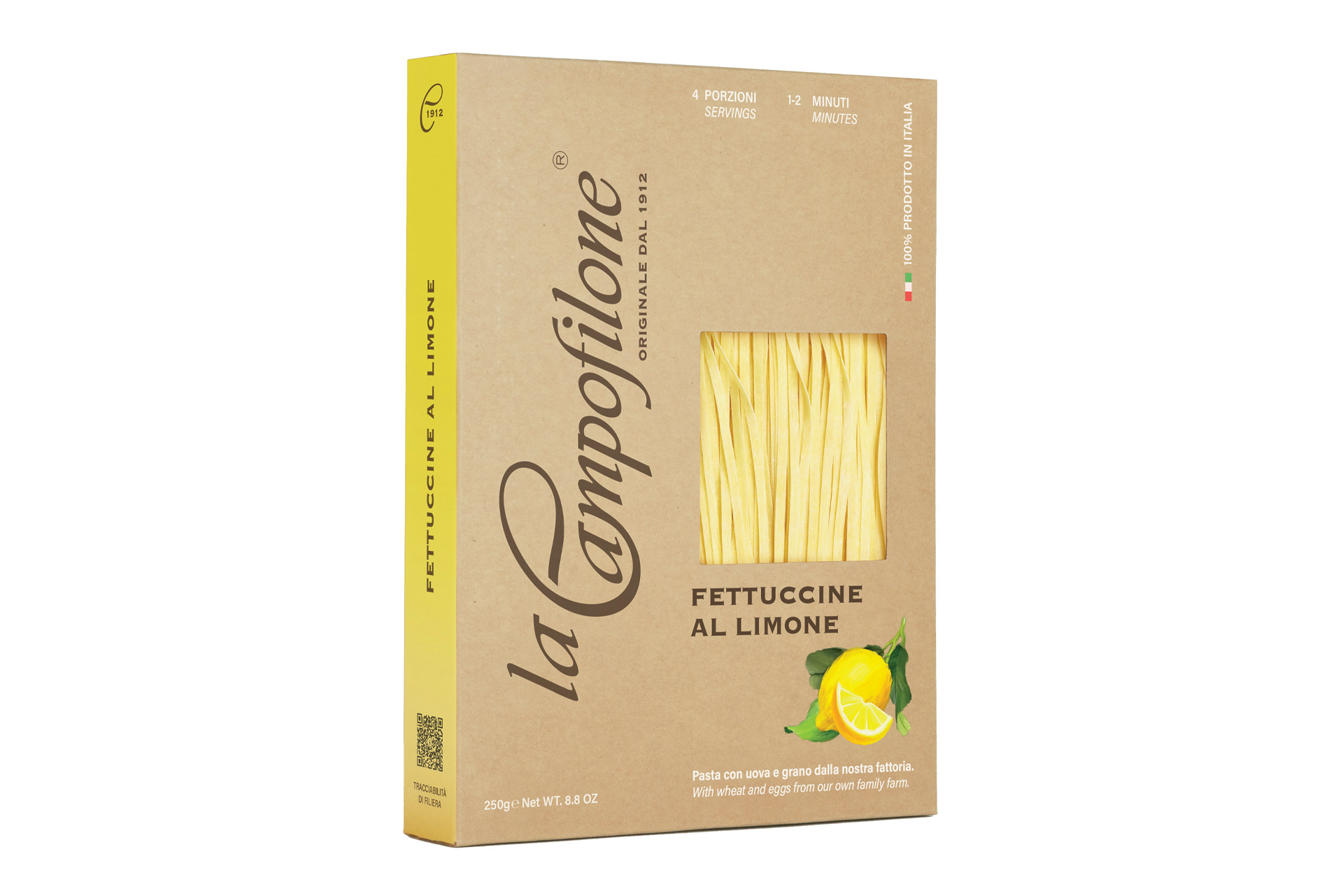 Pasta all' uovo FETTUCCINE AL LIMONE, 250gr Pasta all' uovo FETTUCCINE AL LIMONE, 250gr