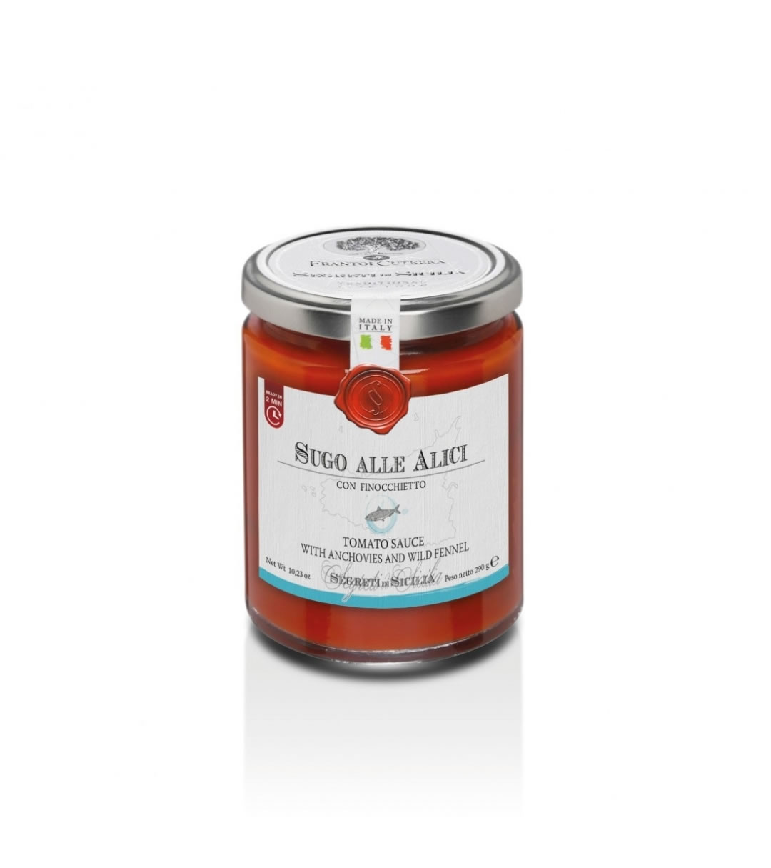 Sizilianische Tomatensauce mit Fenchel und Sardellen SUGO ALLE ALICI, 290gr Sizilianische Tomatensauce mit Fenchel und Sardellen SUGO ALLE ALICI, 290gr