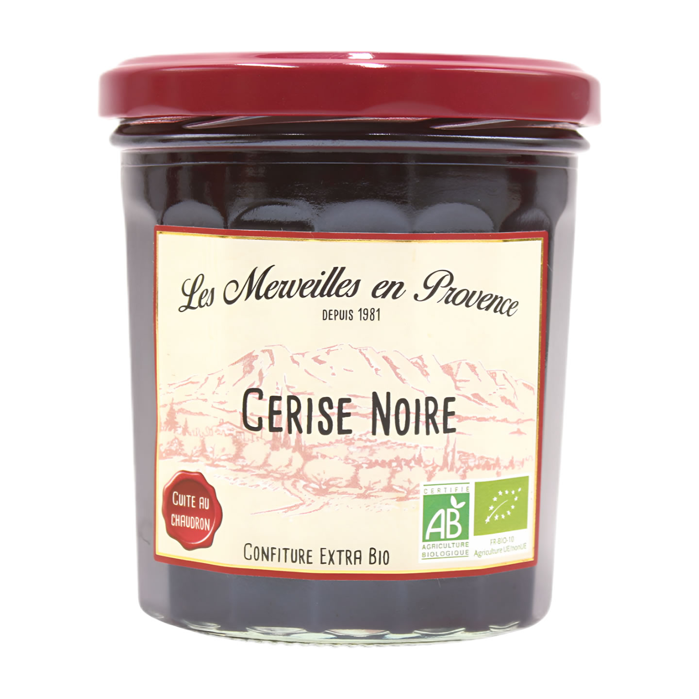 Konfitüre Extra Bio mit Schwarzkirschen aus der Provence CERISE NOIRE, 370gr