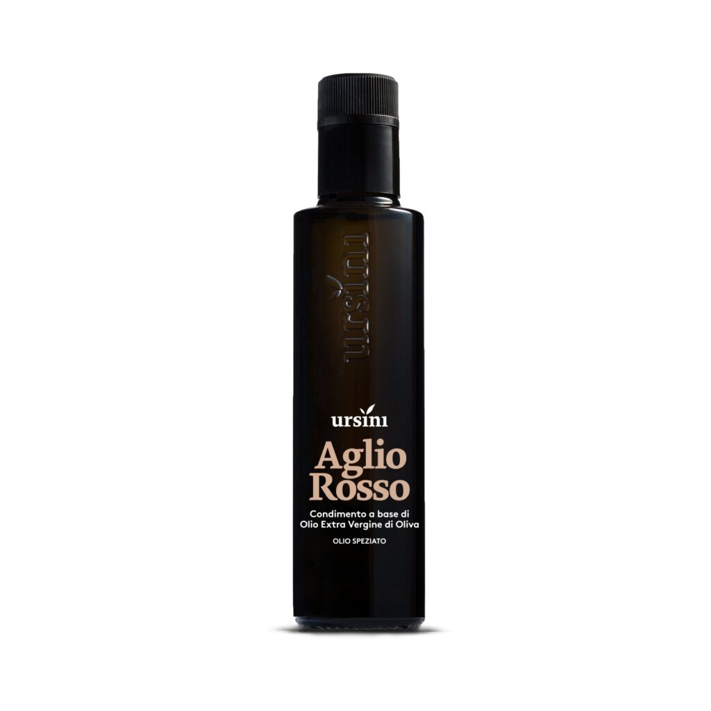 Natives Olivenöl extra mit Knoblauch AGLIO ROSSO, 250ml