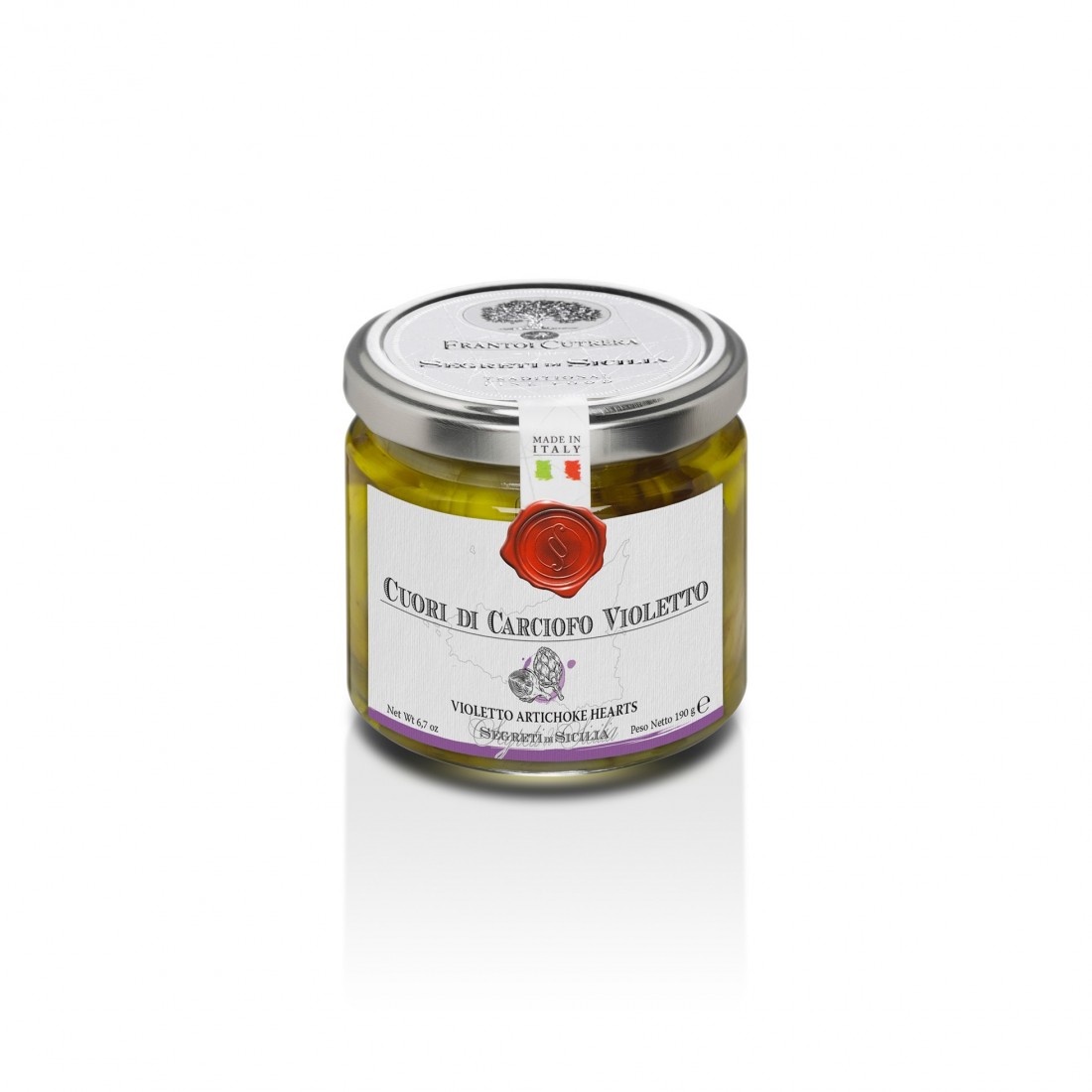 Aufstrich aus Artischockenherzen CREMA DI CUORI DI CARCIOFO VIOLETTO, 190gr Aufstrich aus Artischockenherzen CREMA DI CUORI DI CARCIOFO VIOLETTO, 190gr